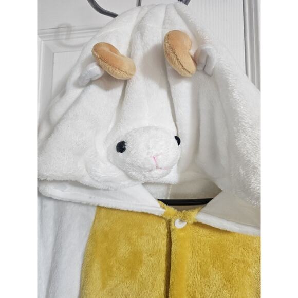 Sheep/ Lamb One Piece - Fuzzy Pajamas Zip Up Funny S Halloween Costume - Adult - Picture 2 of 13
